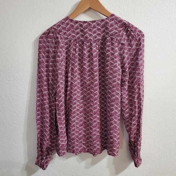 ANTHROPOLOGIE MAEVE Orlo Bib Buttondown Purple White Size XS - Picture 4 of 10